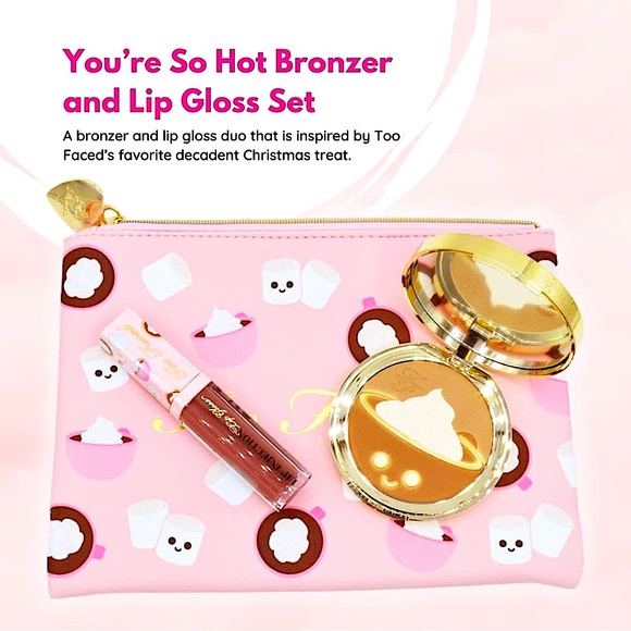 🆕☕️TOO FACED: “You’re So Hot” Hot Cocoa Bronzer & Lip Gloss Set